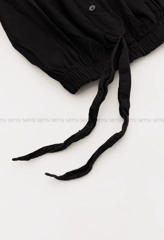 نیم تنه کتان سرشانه کش کد1005089